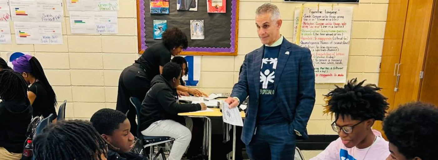 Superintendent visits a classroom