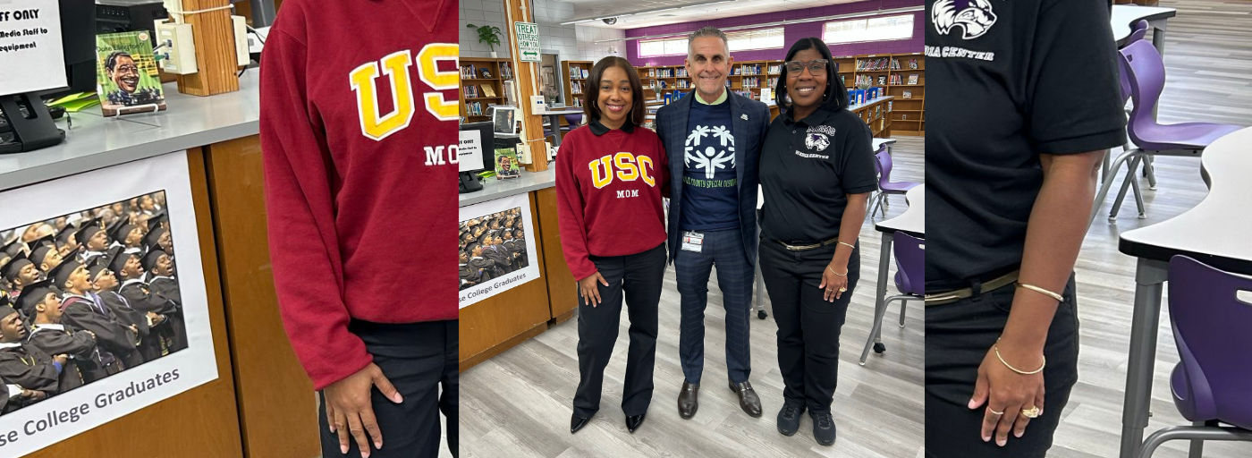 Superintendent with Media Center Staff